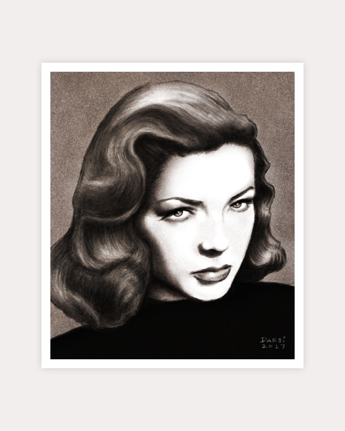 Lauren Bacall Charcoal & Photoshop by D. A. Rei