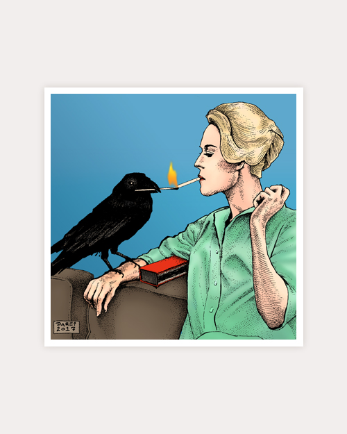Tippi Hedron on the set of 'The Birds' by D. A. Rei