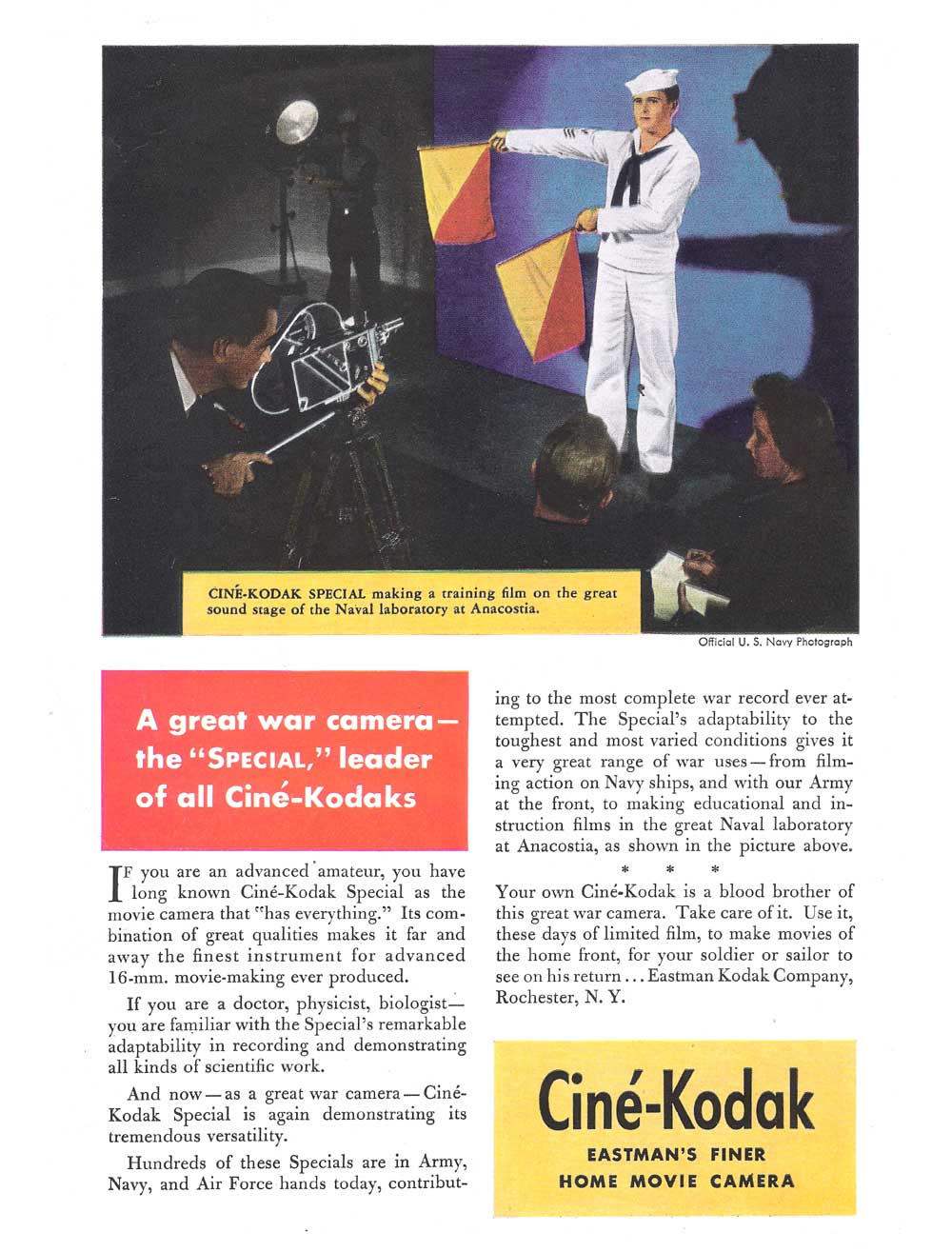 Cine-Kodak Ad - 1944
