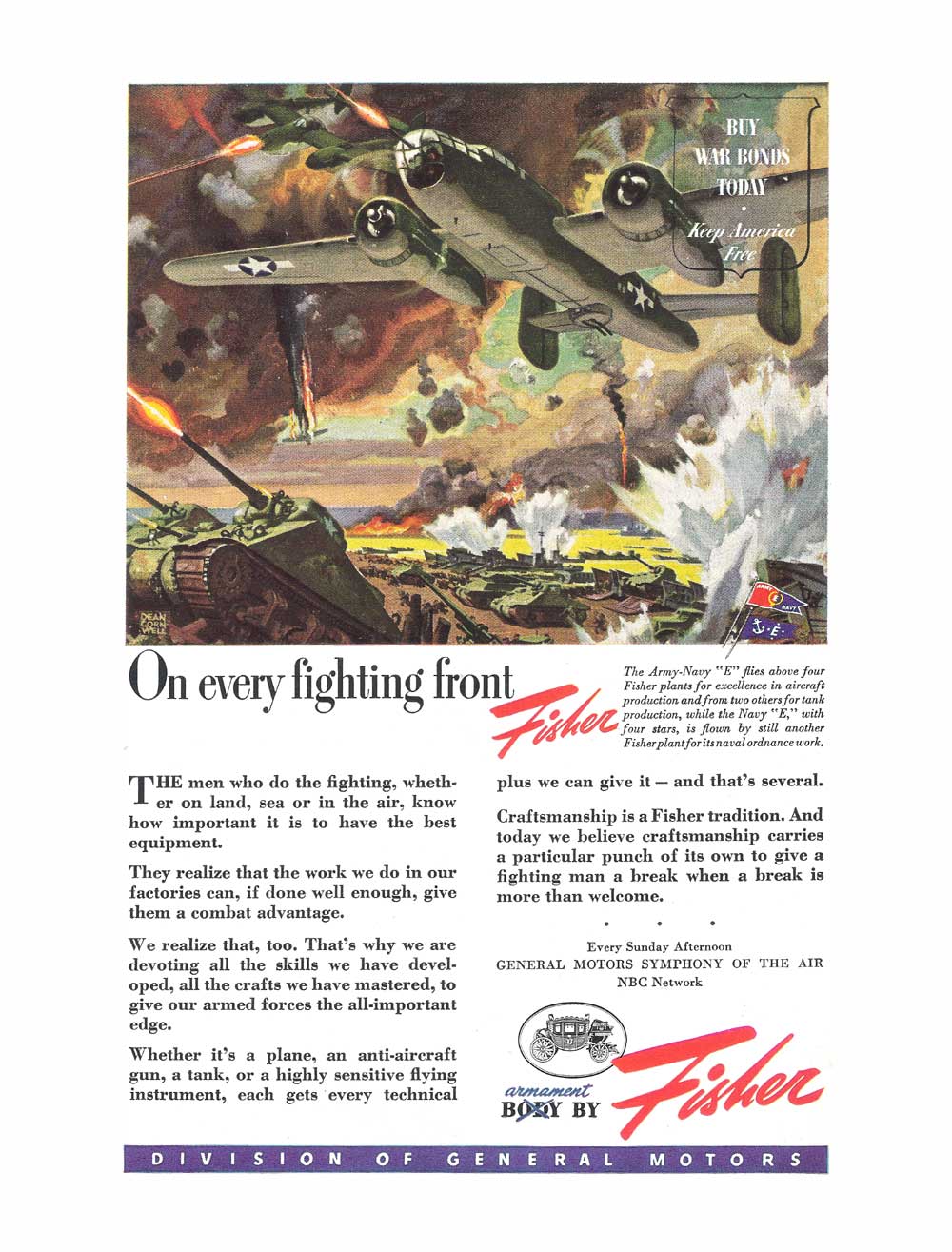 Fisher General Motors Ad - 1944